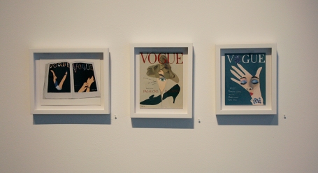 Left: Libby Black, Vogue 1940, 2009, gouache on paper, 11 x 8.5 inches. Center: Libby Black, Vogue Fashion in Living, 2009, gouache on paper, 8 x 10 inches. Right: Libby Black, Vogue Blue Sapphire, 2009, goache on paper, 7 x 9 inches.